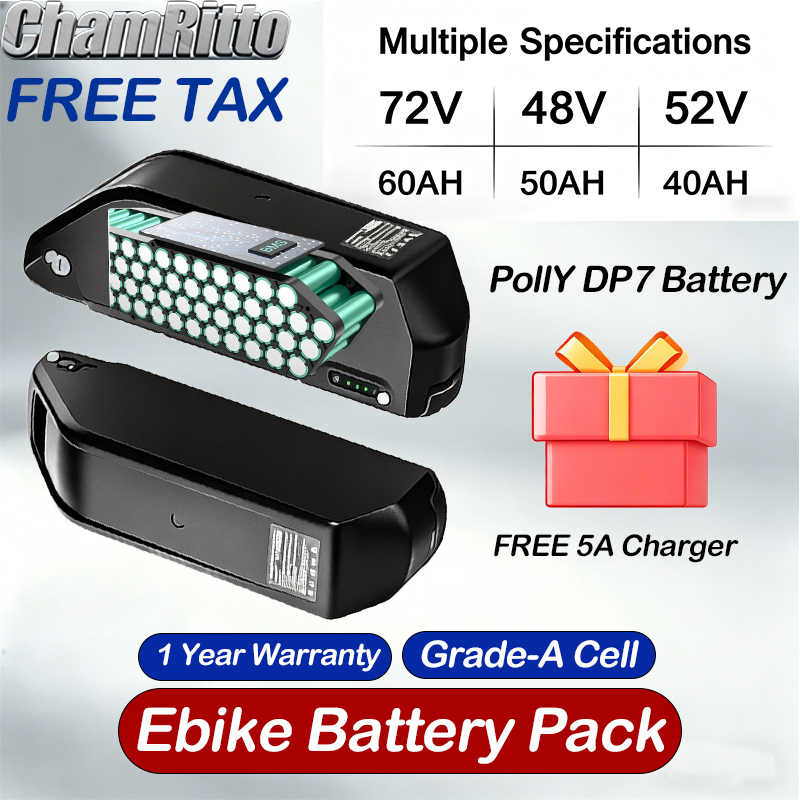 72V 50Ah 21700 Lithium Battery - Elektrikli bisiklet bataryası Downtube Hailong Polly