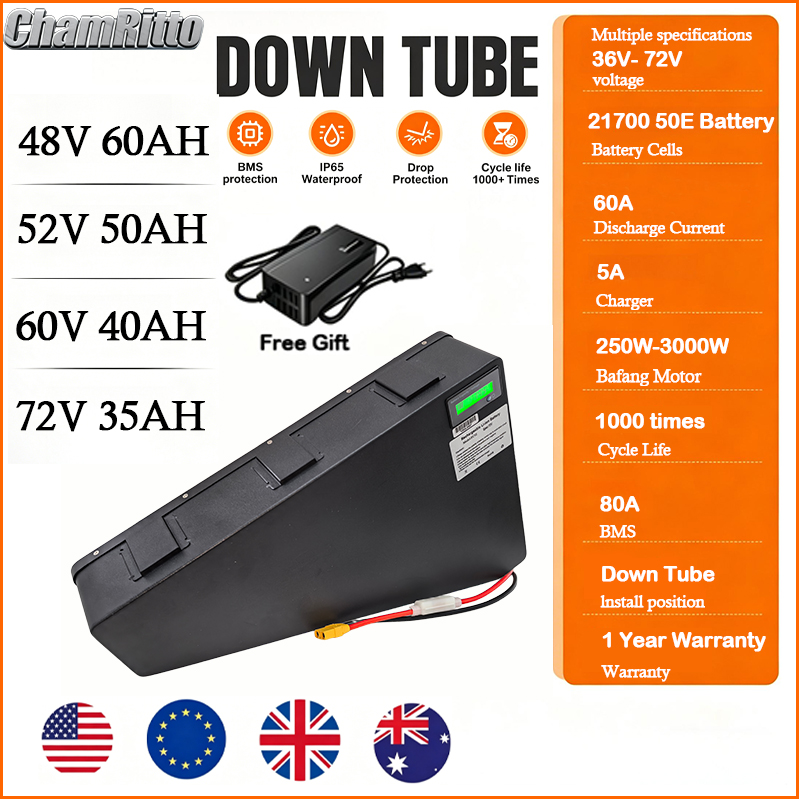 72V 50Ah 21700 Lithium Battery - Elektrikli Bisiklet 60v 72v 3000w Üçgen