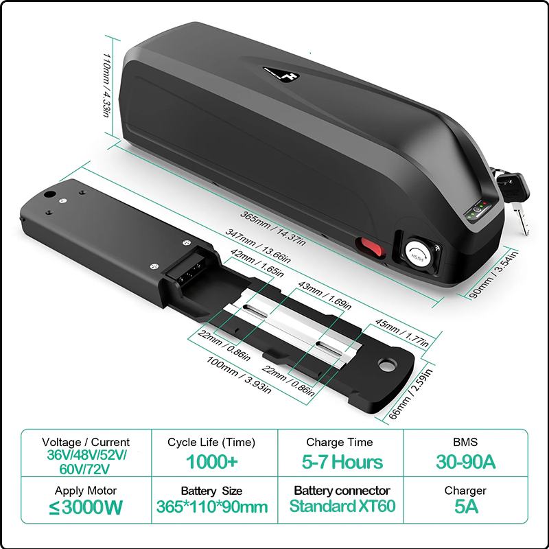 48V 50AH 52V 36V 30AH E-bisikl - 72V 50Ah 21700 Lithium Battery incelemesi ve fiyatı