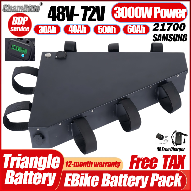 Elektrikli Bisiklet 36v 48v 52 - 72V 50Ah 21700 Lithium Battery incelemesi ve fiyatı